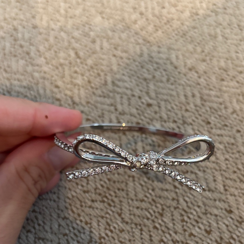 Kate spade Silver Bow Bracelet with Rhinestones
